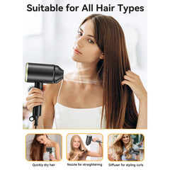 Hair Dryer,Juyafio 150000RPM Upgraded Professional Ionic Blow Dryer with diffuser for Women Men